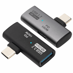 Leehitech 2 Pack USB C OTG Branch Adapter, 2 in 1 Typ C zu PD 100W Laden und USB 3.2 A 10Gbps Datenübertragung Splitter Adapter für iPhone 16/15 Serie, MacBook, Samsung Galaxy S24/S23, Steam Deck