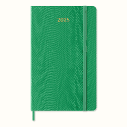 Moleskine Weekly Planner Precious and Ethical, Wöchentlich Kalender mit NotizRaum für 12 Monate 2025, Weiche Vegane PythonDeckel, mit Geschenkbox, Farbe Grün, Großes Format 13 x 21 cm