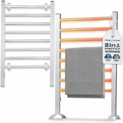 ProfiCare® Handtuchhalter ohne Bohren | Handtuchtrockner elektrisch für Bad | 1,5m Kabel | inkl. Standfüßen & Montagematerial | Handtuchheizkörper elektrisch | Handtuchwärmer 125 Watt | PC EHW 3115