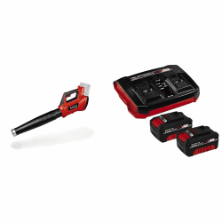 Einhell Akku-Laubbläser GE-LB 36/210 Li E Power X-Change (Li-Ion, 816m³/h Blasleistung, Turboschalter, 3-stufiges + abnehmbares Rohr, inkl. 2x 4,0 Ah Akku und Twincharger)