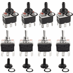 Chelhead Kippschalter Schalter 12v 8 Stück 3 Pin DC AC 16A 20A 250VAC Heavy-Duty Metallschalter für Wagen Boot Marine