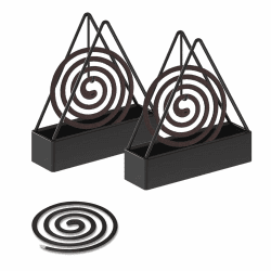 Kotkiddy 2 Stück Mückenspirale Halter, Kreativer Moskito Spulenhalter, Dreieckige Mosquito Coil Holder, Hängespule Moskitospulen-Halter für Zuhause Außenbereich Camping(Schwarz)