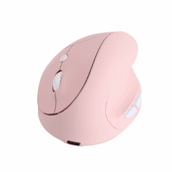 LIKE SHOW Ergonomische Maus,2.4G Vertikale Kabellose Maus PC Maus, 800-1600 DPI,5 Tasten, with USB-Empfänger,Wiederaufladbarer Optische Maus Laptop Maus für Laptop, PC, Computer, Mac(Pink)