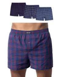 Snocks American Boxershorts Herren aus Bio-Baumwolle (3er-Pack) - Weite Passform und lockerer Fit - Kein juckendes Etikett und komfortabler Bund - Unterhosen Herren Gr. S-3XL 4XL Mix1 (Große Karomuster)