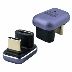 Leehitech USB C Adapter, Typ-C-Buchse auf USB-C-Winkelstecker, U-förmiger 180 Grad Winkel-Datenübertragungsstecker unterstützt 40 Gbit/s-Übertragung, 240 W Laden, 8K 60 Hz Audio- und Videoübertragung