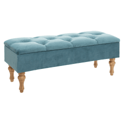 Blaue Truhenbank - gesteppter Samt - Blau - Atmosphera créateur d'intérieur