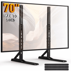 Perlegear Universal TV Standfüße Füße für 22-70 Zoll Fernseher, Tisch TV Ständer Standfuss mit 3 Höhenoptionen, Moderner TV Stand Hält bis zu 50 kg, Max VESA 800x600 mm