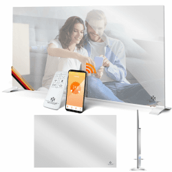 KESSER® Infrarotheizung 500W Spiegelheizung Energiesparend 2in1 Standgerät & Wandmontage Elektroheizung mit Erkennung Offener Fenster + Fernbedienung & App-Steuerung Thermostat Infrarot Heizpaneel