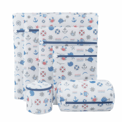 feyiubmen 6 Stück Wäschenetz für Waschmaschine Blau. Fischchen, waschmaschine für kinder, reißverschlüsse, wäsche mit unterwäsche, kleidern, socken und plüschtieren