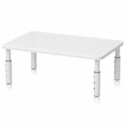 Bracwiser Monitor Ständer Schreibtisch Monitor Stand Riser 3 Höhenverstellbare Monitor Erhöhung mit Gitterlochplattform für Laptop, Computer, PC, Drucker, Beamer bis zu 20 kg Monitorständer Weiß