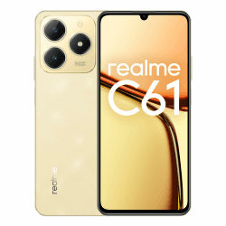 realme C61 Smartphone 6+128GB, 45W SUPERVOOC Charge, 5000mAh Massive Battery, Powerful Octa-core Chipset, 7.74mm Ultra Slim Design, AI Boost Engine, Sparkle Gold, No Adapter