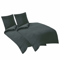 Aisbo Bettwäsche 135x200 4teilig Grau - Bettbezug 135 x 200 cm 4tlg mit Kissenbezug 80x80 cm, ÖKO-TEX Bettwäsche Set Mikrofaser mit Reißverschluss, Weich und Bügelfrei