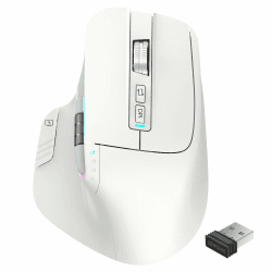 LeadsaiL Wireless Mouse, 2,4G wiederaufladbare Bluetooth5.2 Maus für Laptop, Steuerung von 4 Geräten, bis zu 3200DPI, ergonomische optische Maus für PC, Notebook