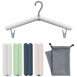 Sazfli Reisebügel faltbar (4er Set) mit Aufbewahrungstasche – Platzsparende Kleiderbügel aus ABS-Kunststoff für Kreuzfahrt, Koffer & Zuhause (4 Farben)