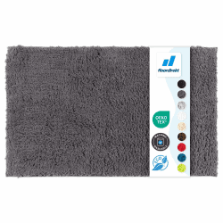 Floordirekt Badematte Sky - Badezimmerteppich - Weicher, dichter Hochflor - Rutschhemmend & Schnell trocknend - Geeignet für Fußbodenheizung - Eckig & Rund (60 x 100 cm, Dunkelgrau)