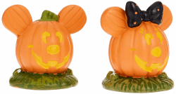 Department 56 Disney Village Halloween Accessories Pumpkintown Mickey and Minnie Mouse Topiaires Figuren-Set, Harz, Mehrfarbig, 1.75 Inch