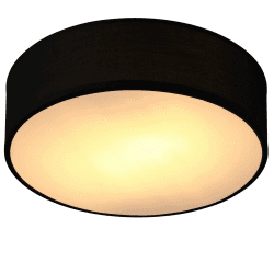 MONZANA® Deckenlampe Stoff Wohnzimmer Schlafzimmer E27 Schwarz 30cm Rund 1-Flammig 40W Lampe Flur Küche Deckenstrahler Deckenleuchte Stoffdeckenlampe