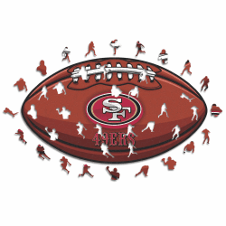 Iconic Puzzles, San Francisco 49ers Crest, 100% ökologisch nachhaltiges Holzpuzzle mit offizieller Lizenz, Größe S, 150 Teile
