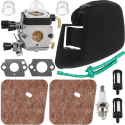 ZAMDOE FS55R Tune up kit für Stihl FS38 FS45 FS46 FS55 HL45 FS45C FS46C FS55C FS55RC KM55 Freischneider Unkrautfresser C1Q-S97 C1Q-S186 mit Luftfilterabdeckung Zündkerze Kraftstofffilter