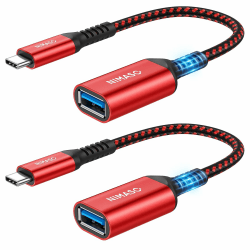 Nimaso USB C Adapter, 2 Stücke OTG USB Typ C auf USB 3.0 Adapter für iPad Pro 2020,MacBook Air 2020/2018,MacBook Pro 2018,Dell XPS 15,Galaxy S20/S10,Huawei P30,Google Pixel 3XL iPhone 15 und mehr