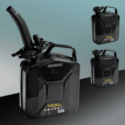 MONZANA® 3er-Set 5 L Kanister Stahl Sicherheitsbügel UN-Zulassung Benzinkanister Metall Diesel Kanister Behälter Stahl Kraftstoffkanister