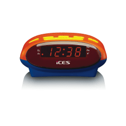 iCES ICR-210KIDS Uhrenradio - Radiowecker für Kinder - PLL FM - Schlummerfunktion - Sleeptimer - Gangreserve - blau/orange