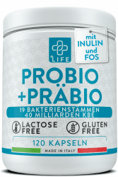 Probiotika zur Darmsanierung mit Präbiotika 240 Kapseln PiuLife® 40 Milliarden CFU darmkur entgiftung, Probiotische Milchfermente aus 20 Stämmen, Darm-Probiotika mit Inulin und FOS, Bauchblähung,