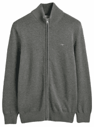 GANT Herren Casual Cotton Zip Cardigan Strickjacke 4XL Dark Grey Melange