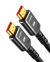 Highwings HDMI Kabel 2meter 8K, HDMI 2.1 Kabel 8K@60Hz 48Gbps Highspeed 4K@120Hz 7680P eARC HDCP 2.2&2.3 DTS:X Dynamische HDR 10 Kompatibel mit PS5/4/3 Soundbar HDTV Monitor