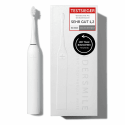 Wondersmile Schallzahnbürste PRO - Testsieger 2023-100 Tage risikofrei testen - Elektrische Zahnbürste mit 4 Putzprogrammen - Ultraschallzahnbürste mit smarten Bürstenkopf (1er Set, All White)