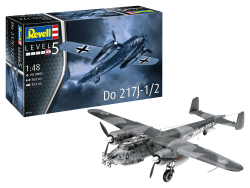 Revell Modellbausatz Dornier Do 217J-1/2 I Historisches deutsches Kampfflugzeug I Maßstabsgetreue Nachbildung im Maßstab 1:48 mit 200 Teilen I Herausfordernder Bausatz für erfahrene Modellbauer, Mittel