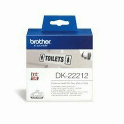 Brother DK22212 DK-22212 Endlos-Etiketten Film, 62 mm x 15,24 m Schwarz,weiß
