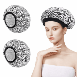 Goiern 2 Stücke Haarheizkappen Haarpflege Heizkappe für Tiefenpflegemittel, Aus Aluminiumfolie, Haarfärbe und Heißölbehandlungswerkzeuge (Schwarz)