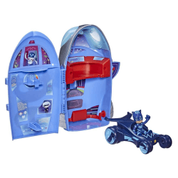 PJ Masks 2-in-1-Hauptquartier Spielset, Hauptquartier und Rakete, Spielzeug mit Action-Figur für Kinder ab 3 Jahren