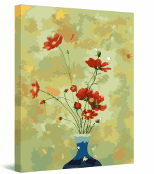 LZLHDE Wandbilder Wohnzimmer Leinwand Bilder mit Rahmen, Wandbilder Schlafzimmer Kunstdrucke 30x40 cm Wanddeko Schlafzimmer Blumen