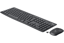 Logitech MK295 kabelloses Tastatur-Maus-Set mit SilentTouch-Technologie, Shortcut-Tasten, optischer Spurführung, Nano USB-Empfänger, verzögerungsfreier Drahtlosverbindung, ESP QWERTY-Layout - Graphit