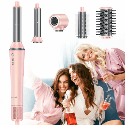 5 in 1 Airstyler Ionen Föhn, Profi Multifunktionaler Hairstyler, 110000 U/Min für Schnelles Trocknen Warmluftbürste Frizz-Free Lockenstab Automatisch Volumizing Glättung, Geschenke für Frauen