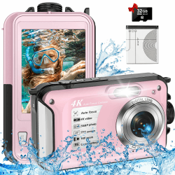 Unterwasserkamera Yixinxin 4K Digitalkamera wasserdichte 56MP Autofokus wasserdichte Kamera Fotokamera mit 32GB Karte