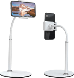 Ding Yongliang Handy Ständer, verstellbare Tisch Handy Halterung, Halter für iPhone 12 11 Pro Xs Max Xs 8 7 Plus, Samsung S20 S10, Andere Smartphoneund weitere 3.5-6.5 Zoll Geräte (Weiß)