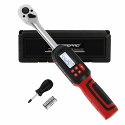ATsafepro Drehmomentschlüssel Digital 3-60 Nm, Digitaler Drehmomentschlüssel 3/8" Antrieb, ±2%, Preset Memory, Summer und LED Flash Benachrichtigung für Fahrrad Moto Auto