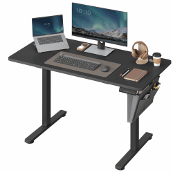 SONGMICS Höhenverstellbarer Schreibtisch elektrisch, 60 x 120 x (72-120) cm, Verstellbarer Tisch, Memory-Funktion für 4 Höhen, für Homeoffice, Arbeitszimmer, tintenschwarz LSD132B01