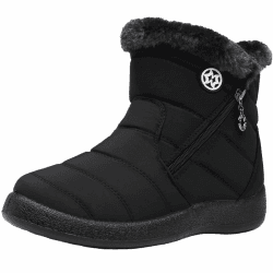 Eagsouni Winterstiefel Damen Winterschuhe Wasserdicht Warm Plush Gefütterte Schneestiefel Stiefeletten Winter Outdoors rutschfeste Stiefel Boots 41 EU Schwarz C