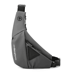 Long Keeper Leichte Brusttasche Damen Herren Groß Sling Bag Schulter Rucksäcke, Dreieck Umhängetasche Crossbody Bag zum Radfahren Reisen Outdoor Grau