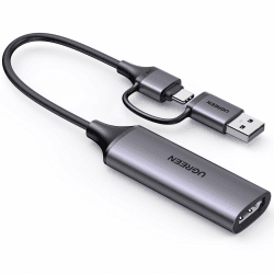 UGREEN Video Capture Card, 4K HDMI auf USB C/A Capture Card, 1080P Video Grabber für Gaming, Rekorder, Livestreaming, kompatibel mit Switch PS5 Xbox TV Stick Camera Laptop iPad Mac Handy Mac Mini 4