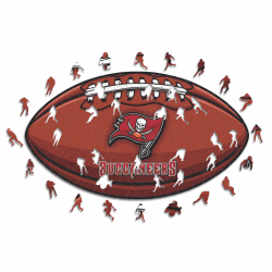 Iconic Puzzles, Tampa Bay Buccaneers Crest, 100% ökologisch nachhaltiges Holzpuzzle mit offizieller Lizenz, Größe S, 150 Teile
