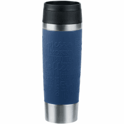 Emsa N20221 Travel Mug Classic Isolierbecher 0,5 Liter | neuer Komfort-Schraubverschluss | Edelstahl | 6h heiß und 12h kalt | 100% dicht | spülmaschinenfest | 360°-Trinköffnung | Dunkelblau