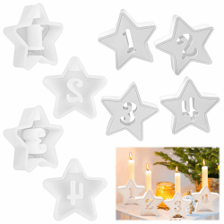 Silikonform Kerzenhalter,Gießform Kerzenhalter Mit Zahlen 1-4 Silikonformen Gießformen,Silikonform Haus Zahlen Silikonform Weihnachten Häuser Silikon Gießform Kerzenhalter