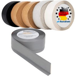 Floordirekt Sockelleiste Selbstklebende Rückseite - 50 x 15 mm - Küchenleiste, Knickleiste individuell zuschneidbar - Weichsockelleiste aus PVC (Länge: 10 Meter, Grau, Oslo)