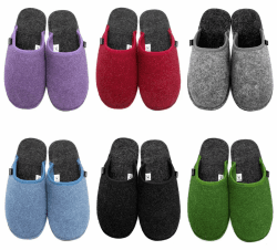GURGER Gästehausschuhe Set Unisex Waschbar Antirutsch Hochwertige Filz Gästepantoffeln Gr.36-47 36/47 EU Bunt 6er Set