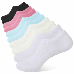 YOJOOM Sneaker Socken Damen 35-38 39-42, Füßlinge Sneakersocken mit Rutschfest Silikon,Laufsocken Gepolsterte Kurze Socken Unsichtbar 35-38 Gemischte 5-Paare